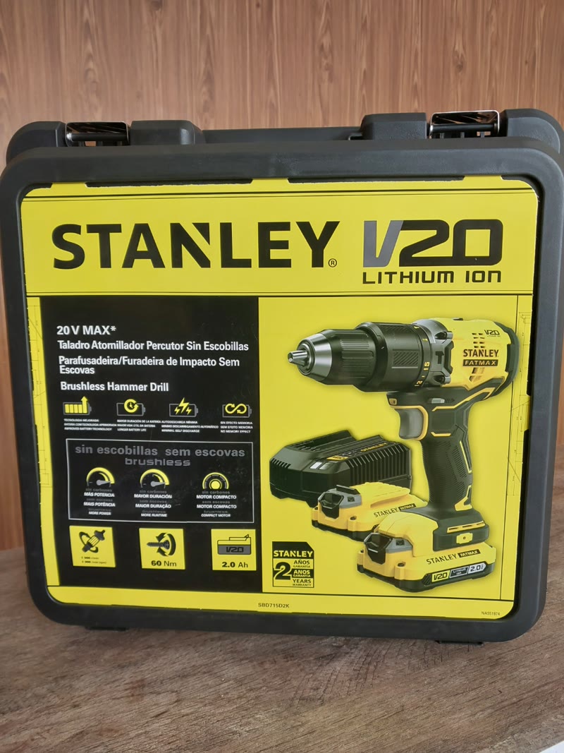 Caixa do kit Stanley SBD715D2K V20 Lithium Ion